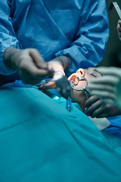 patient asleep during an oral surgery procedure at Desert Sage Family Dental